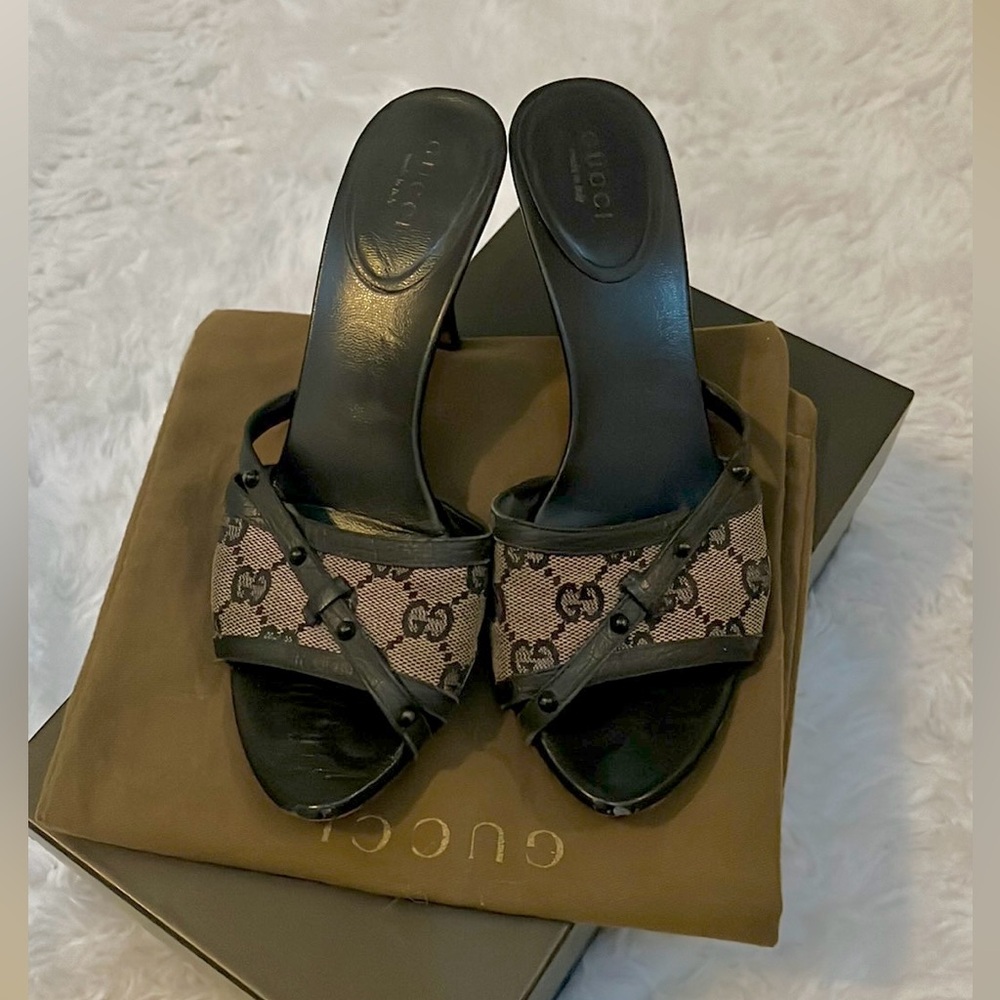 Gucci Black and Brown Women's Sandals